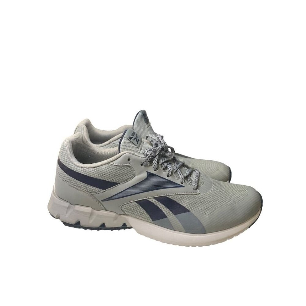 Size 13 Reebok Mens Ztaur Run Pure Gray Vector Navy Sneakers GY7718‎